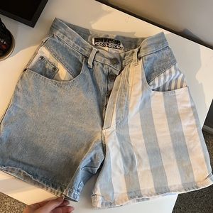 Vintage high rise striped shorts